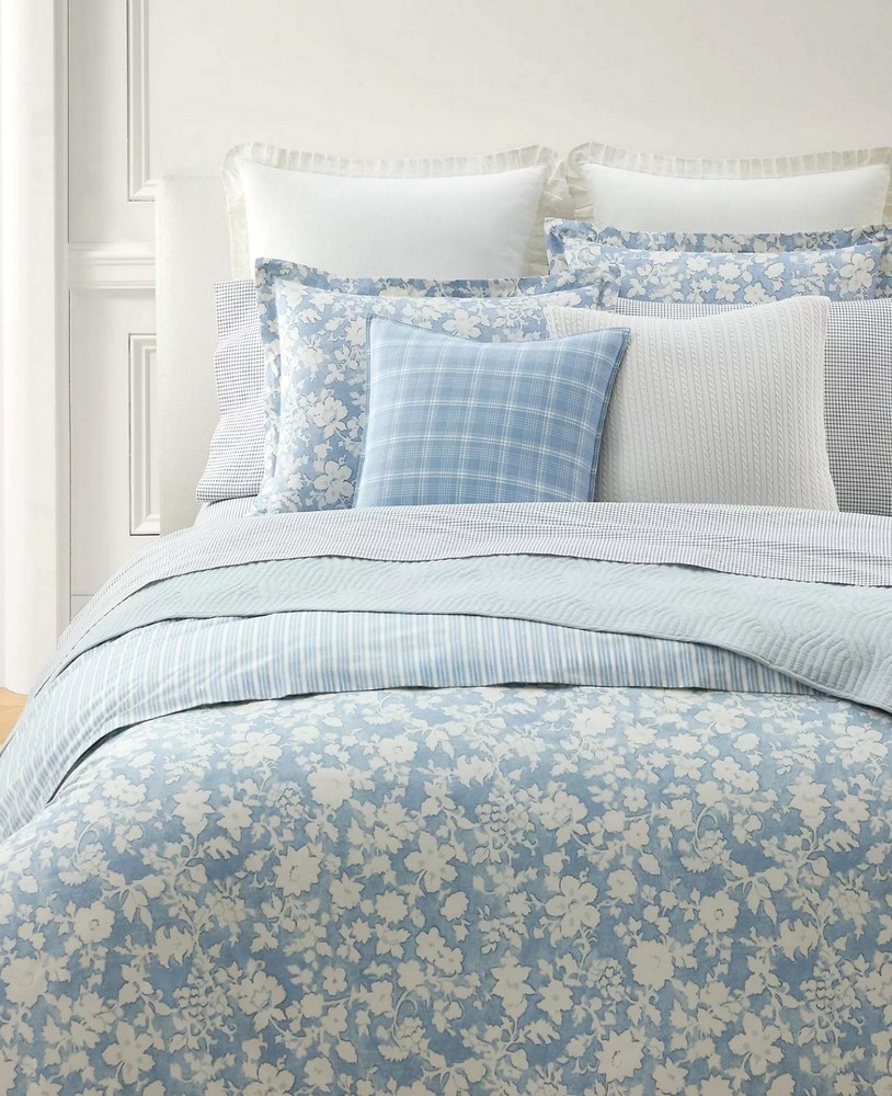Ralph Lauren Heather Reversible 3-Pc. Comforter Set King Blue/Multi $430