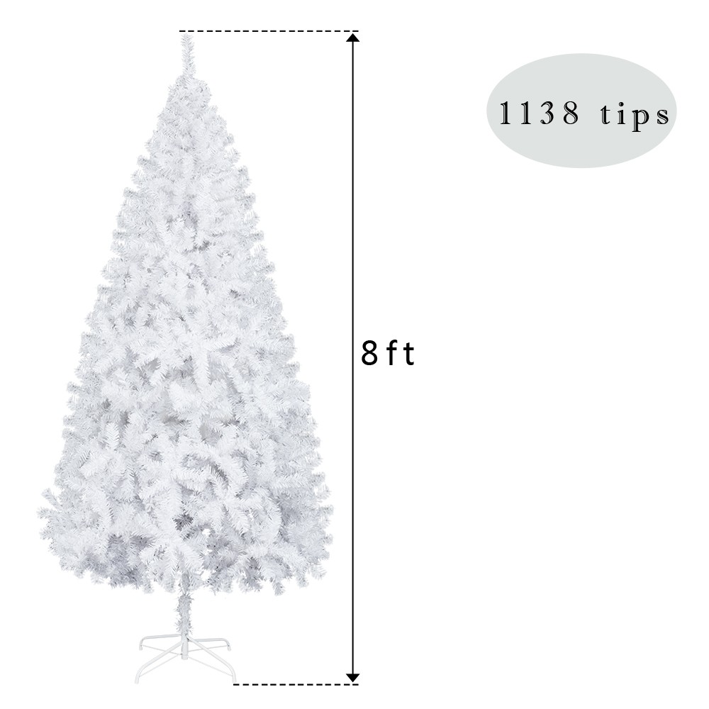 8ft Flocking Tied Light Christmas Tree