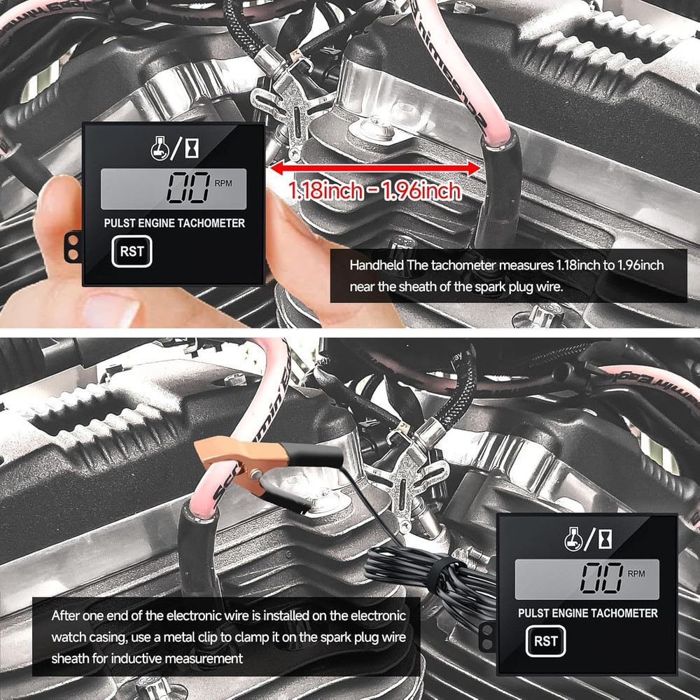 Digital Chainsaw Tachometer Small Engine Tachometer Digital Display Pulse Speedo