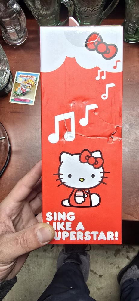 Hello Kitty Bluetooth Karaoke Microphone & Wireless Speaker USB Charging Red NIB