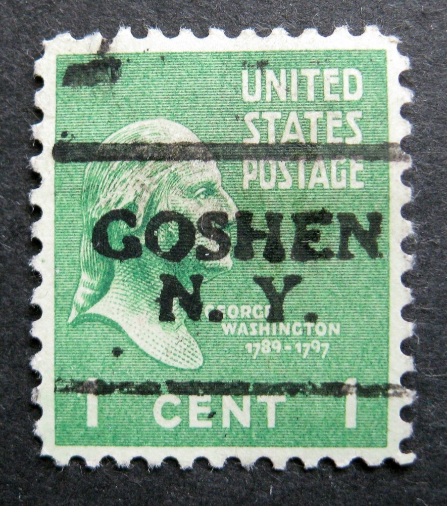 Sc # 804 ~ 1 cent Washington Issue, Precancel, GOSHEN N.Y.