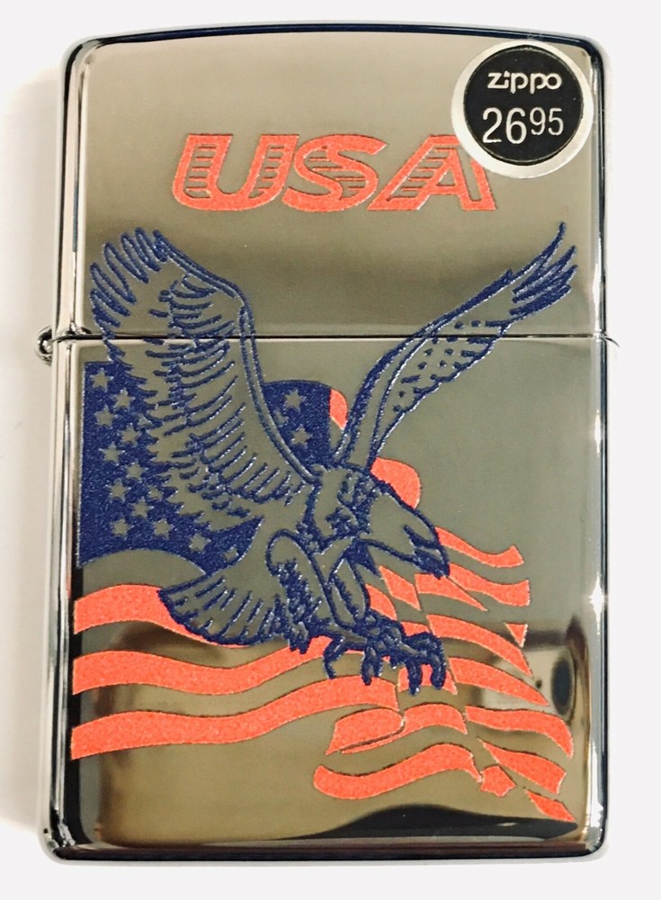 Zippo Lighter 250 USA Eagle Flag Laser Lettering Pattern Windproof Zippo