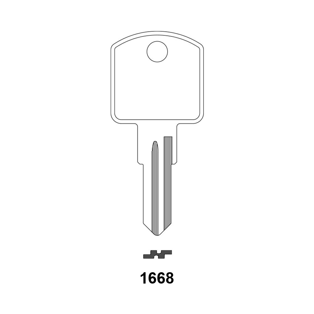 1668 Key Blank – Nickel