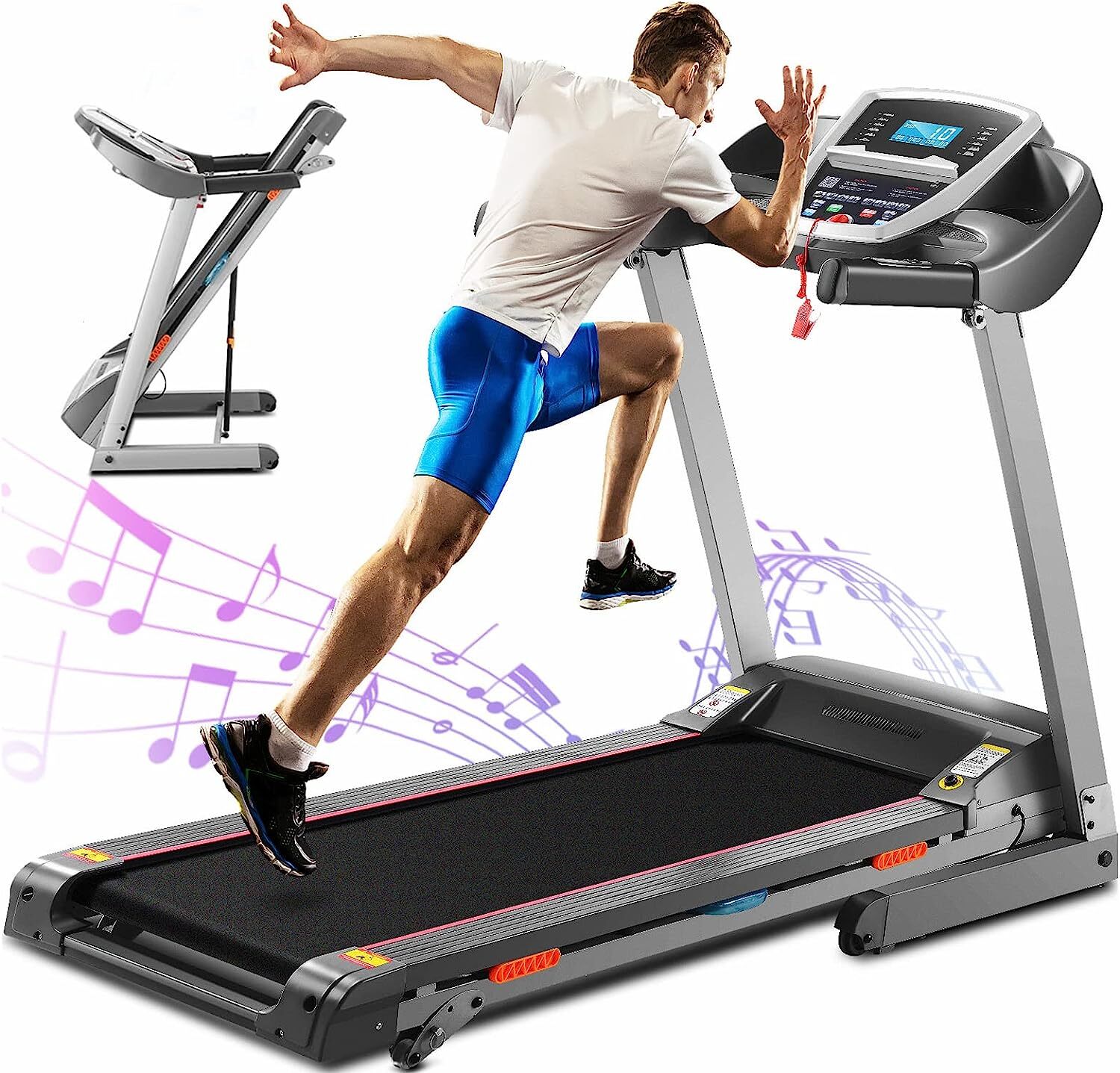 Treadmill Folding for Home Heavy Duty Running Machine with Manual/Auto Incline