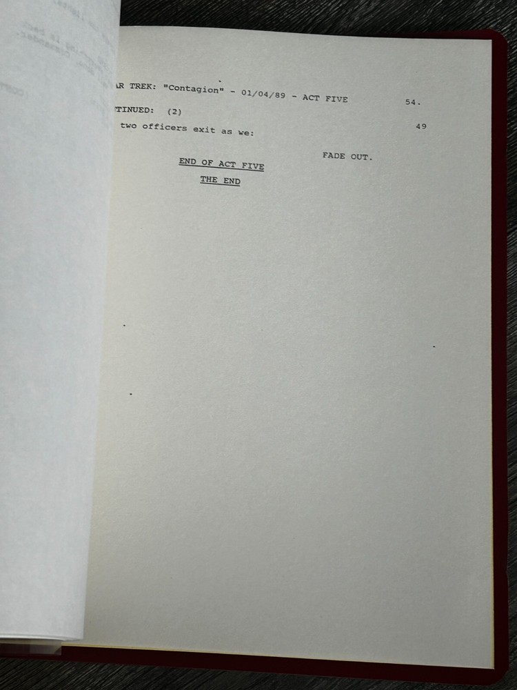 STAR TREK Script The Next Generation Contagion 2nd Revision Final Draft Jan 1989