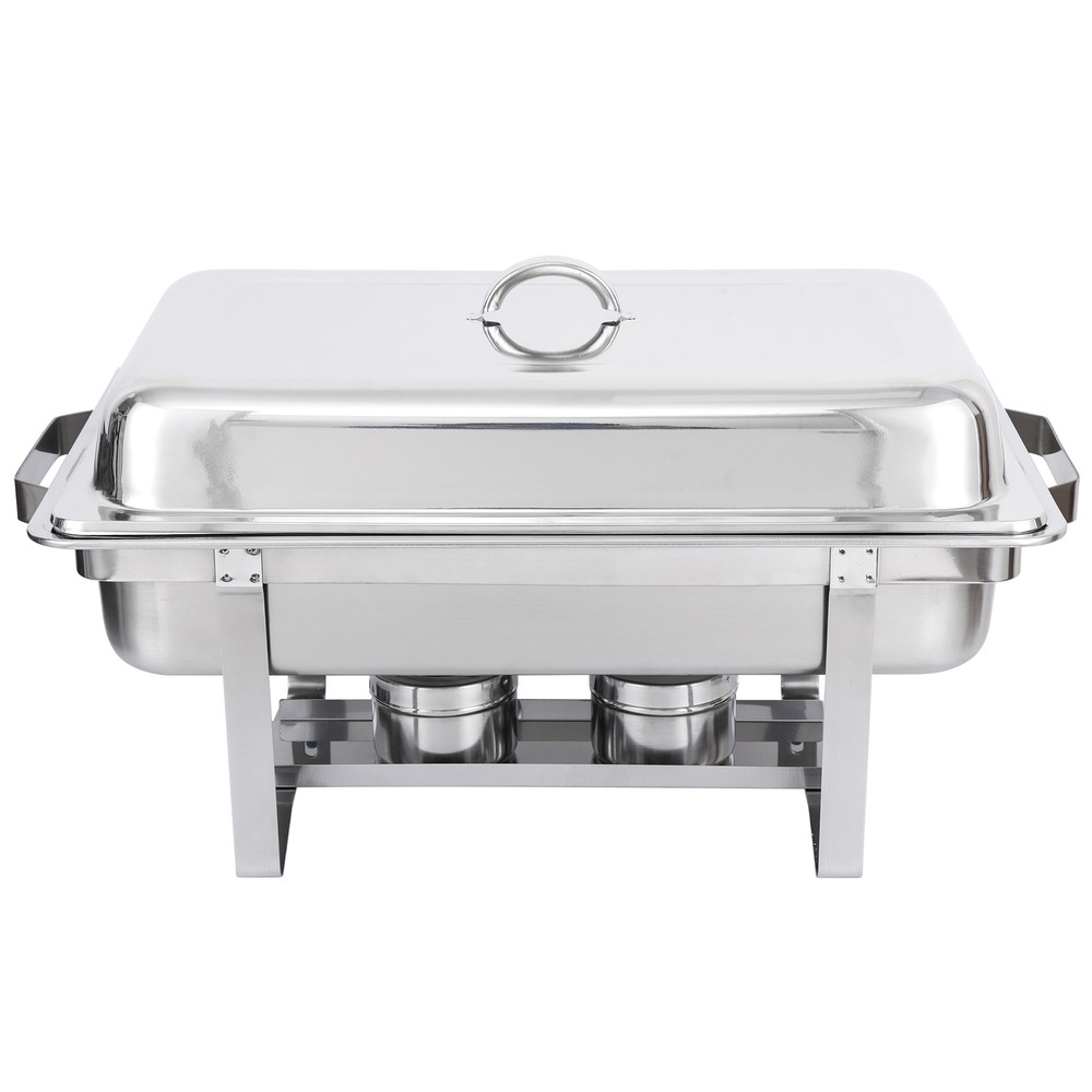 8Pack 8 Quart Stainless Steel Rectangular Chafing Dish Full Size Buffet Catering
