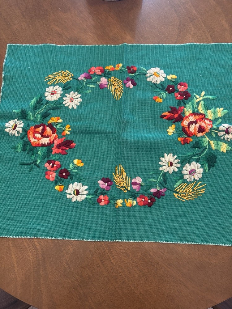 Vintage Needlepoint Table Linen Placemat