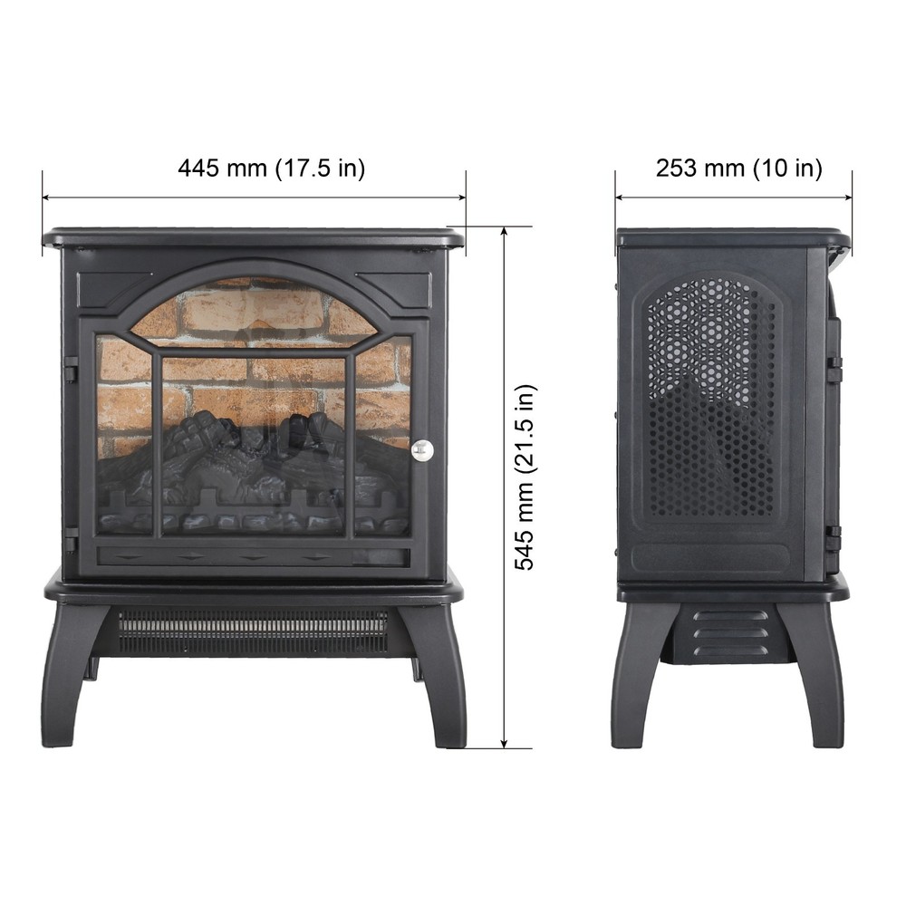 18" 3D Flame Electric Fireplace Insert Heater w/ Realistic Flame&Remote Control