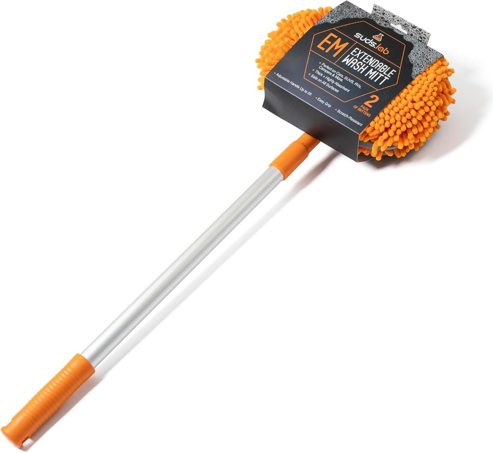 Suds Lab Extendable Microfiber Chenille Cleaning Brush | 60-Inch