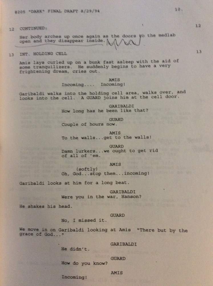 ORIGINAL SCRIPT BABYLON 5 THE LONG DARK #205 BRUCE BOXLEITNER JERRY DOYLE