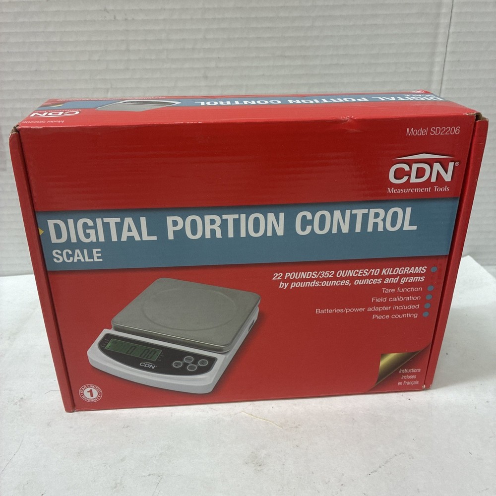 Portable Digital Kitchen Scale 22 lb. Capacity, Backlit Easy-to-Read Display,...