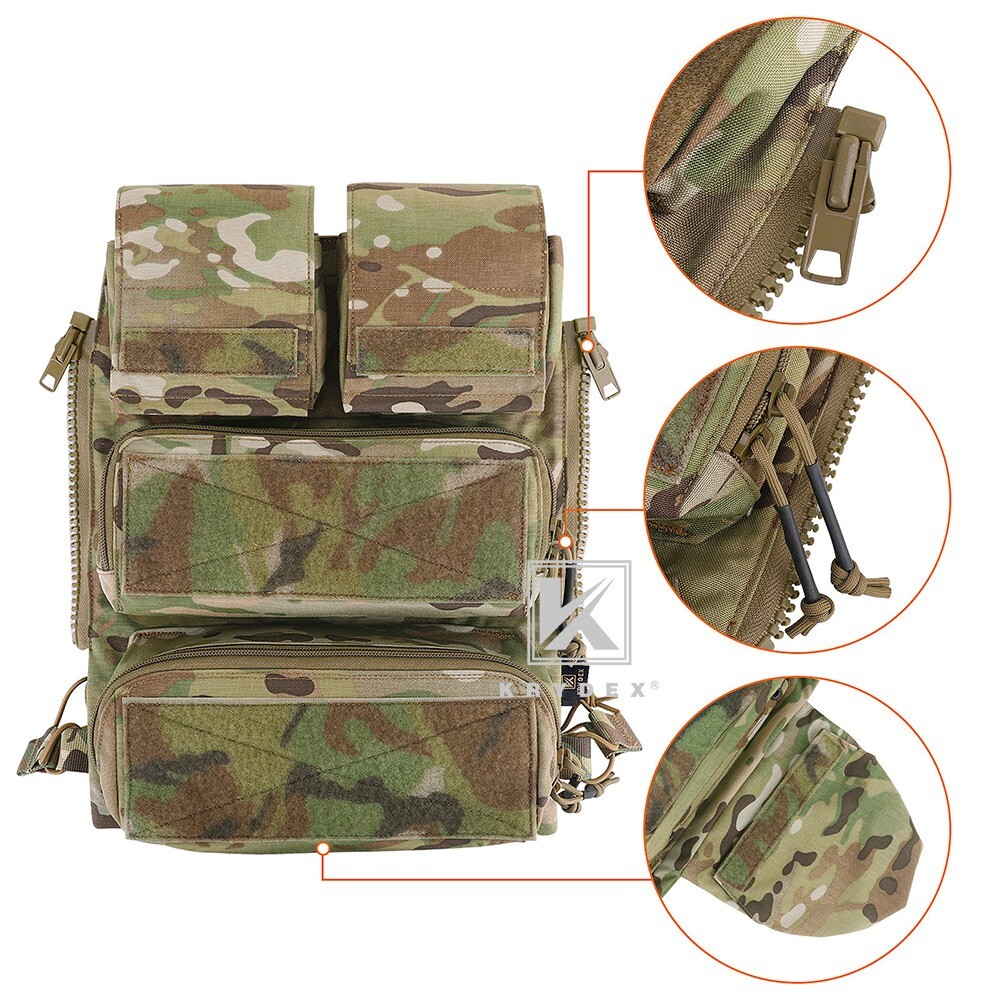 KRYDEX Tactical V2.0 Zip-on Panel Combat Zip Pack for CPC / JPC2.0 Vest MC Camo