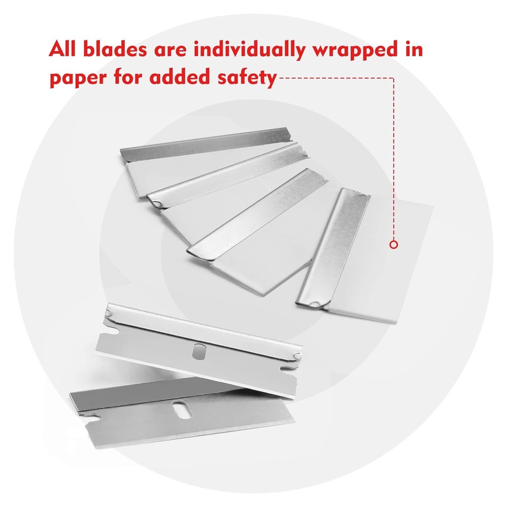 WORKPRO 100-Pack Single Razor Edge Blades, Industrial Scraper Blades,...