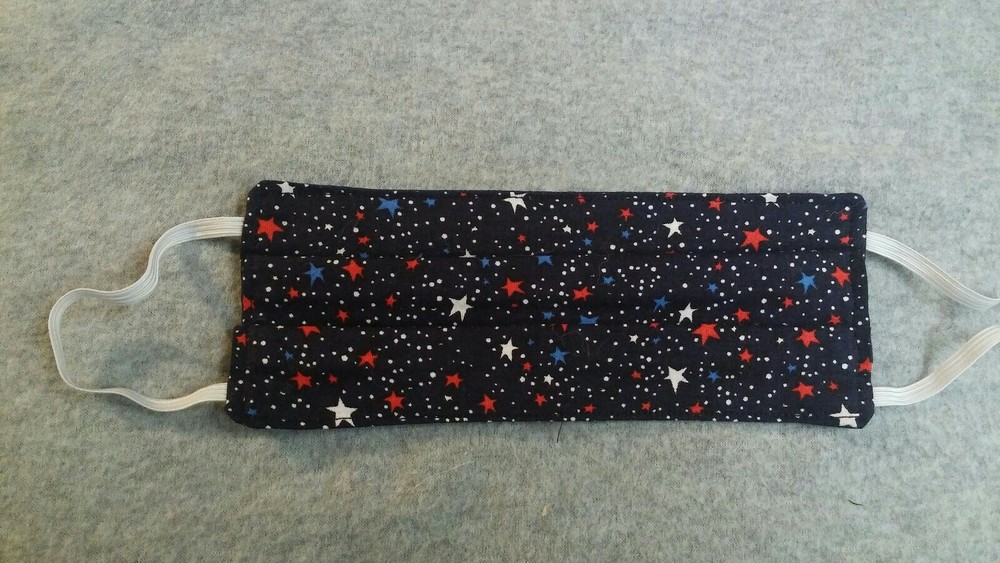 Handmade Fabric Face Mask - Reusable Blue Stars