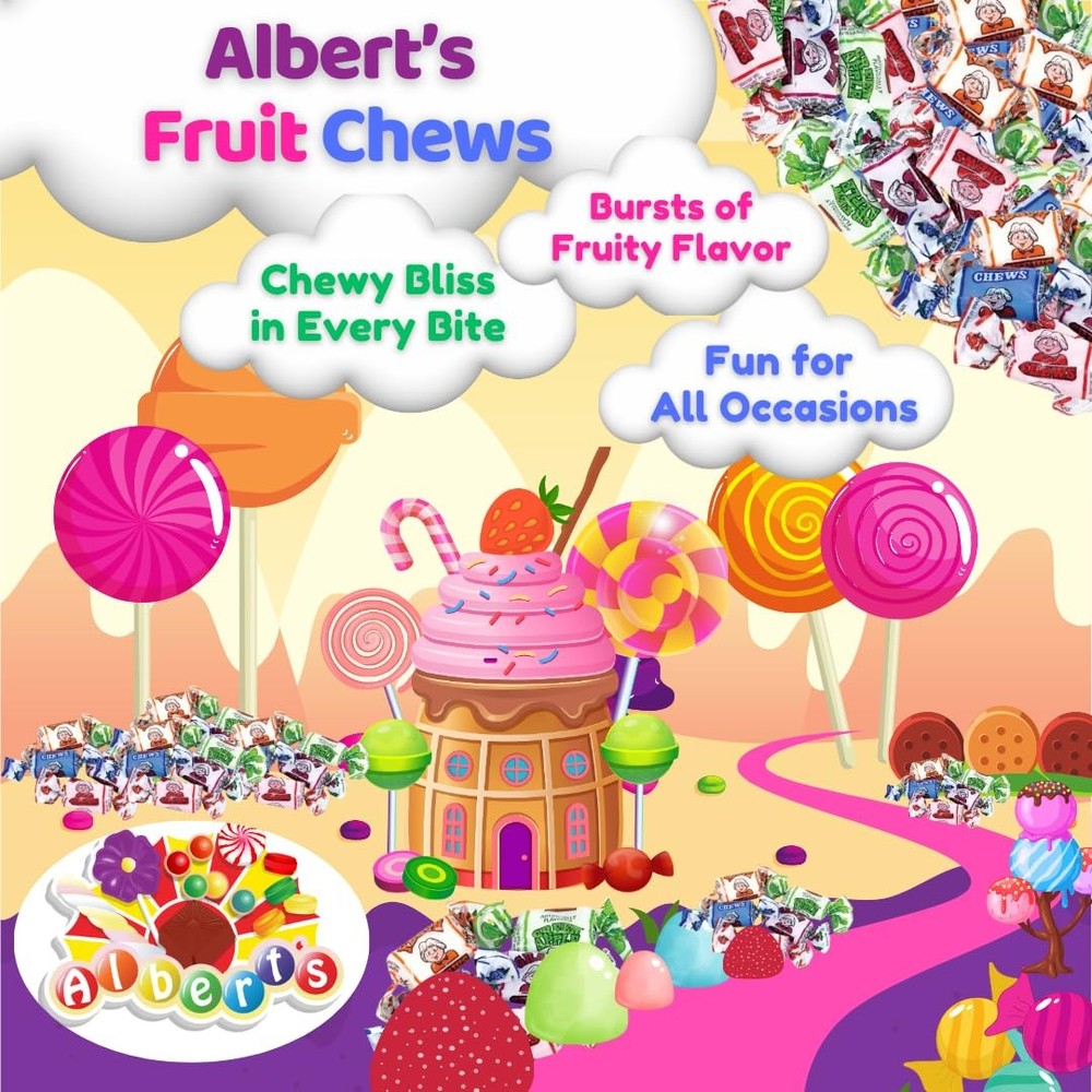 Candy Assorted Fruit Chews Candy, Individually Wrapped (1-Pack, 240 Pieces/Bag)