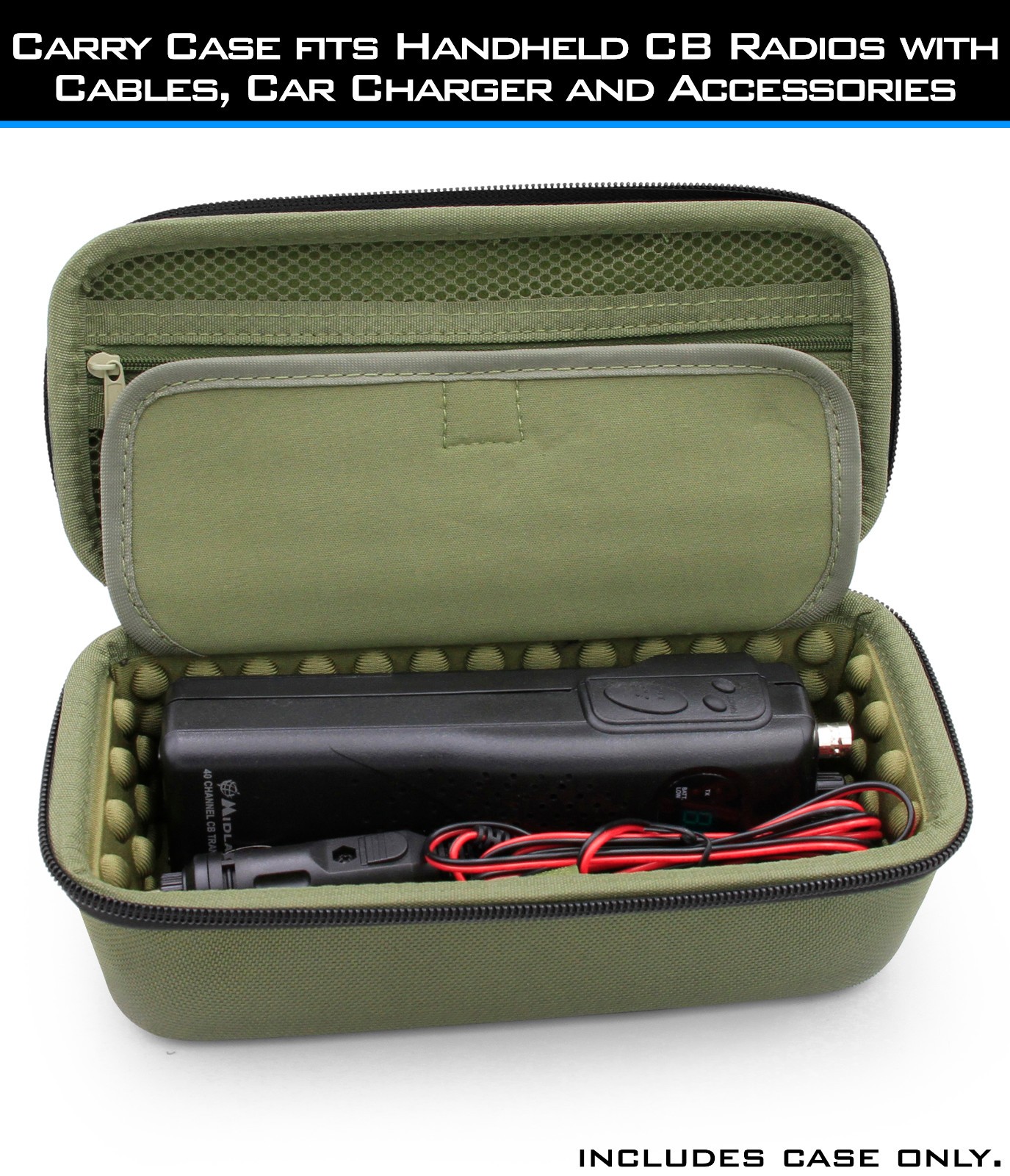 CASEMATIX Hard Shell Travel Case for CB Radio, Midland, Cobra & Uniden Radios