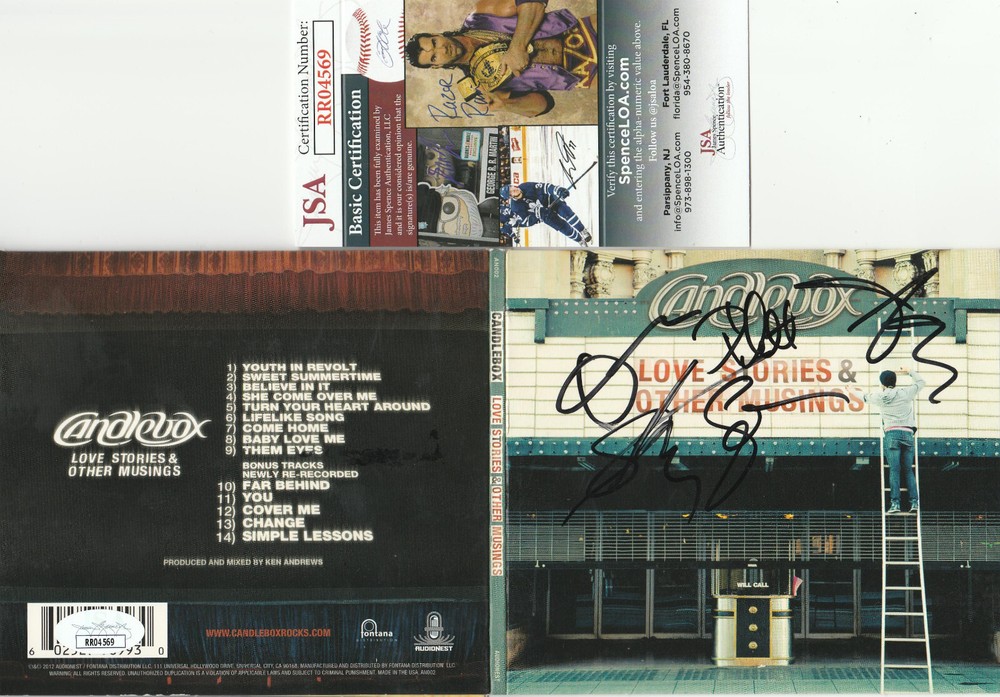SIGNED CANDLEBOX AUTOGRAPHED CD ALL 5 CERTIFIED AUTHENTIC JSA COA # RR04569