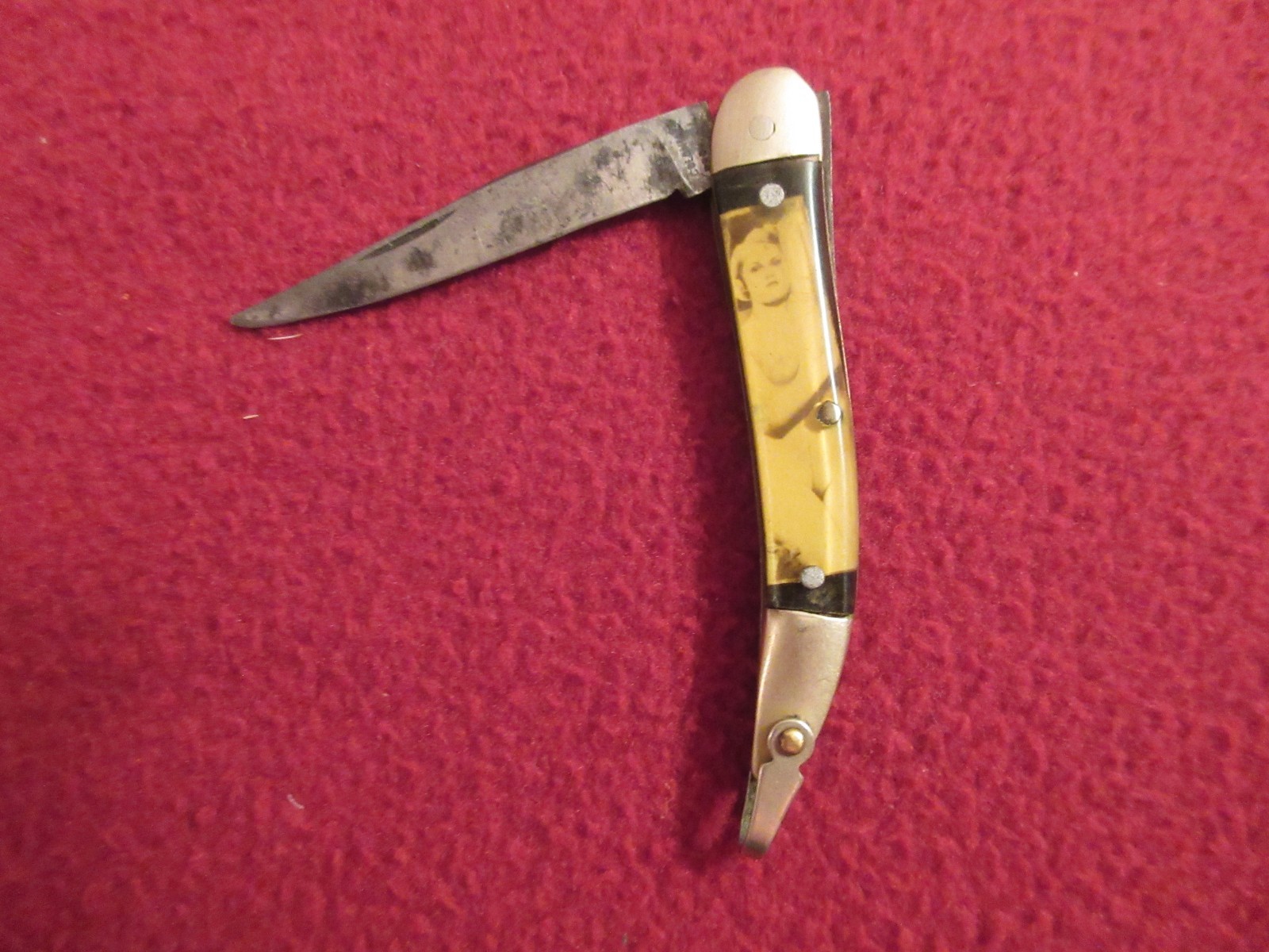 VTG 1930s-40s Colonial Prov RI USA Risque Nude Naughty Women Pin-up Pocket Knife