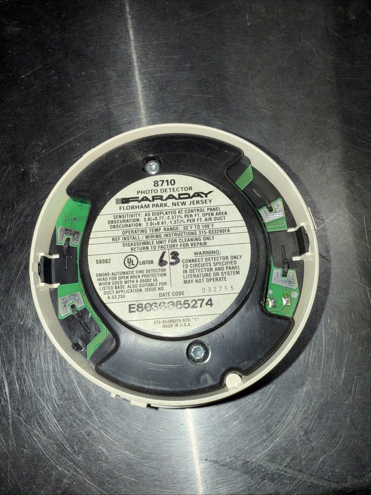 Faraday 8710 Smoke Detector Pre-owned Functional Condition