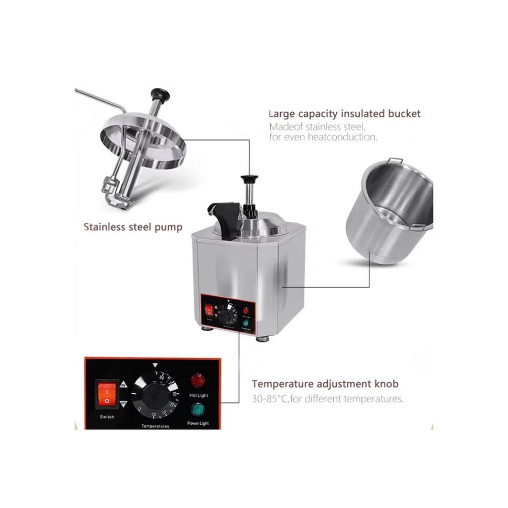 1L 110V Double Control Water-Barrier Heating Pump-Type Sauce Warmer Machine Tool