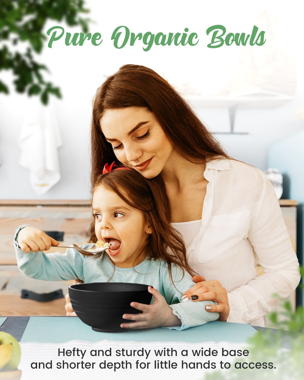 Wheat Straw Bowls Set of 4 Unbreakable Plastic Dishes Dinner Microwave Safe