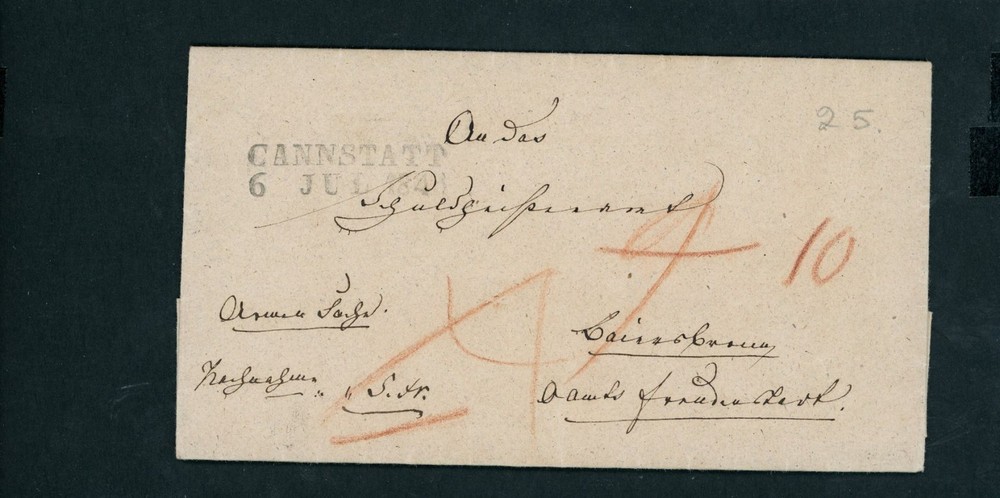 Pre-philatelic letter Cannstatt 1841