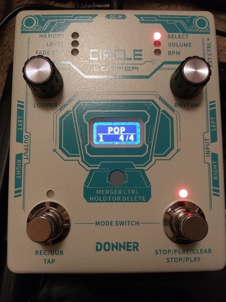 Donner Circle Looper Effects Pedal Electric Guitar Loop Pedal
