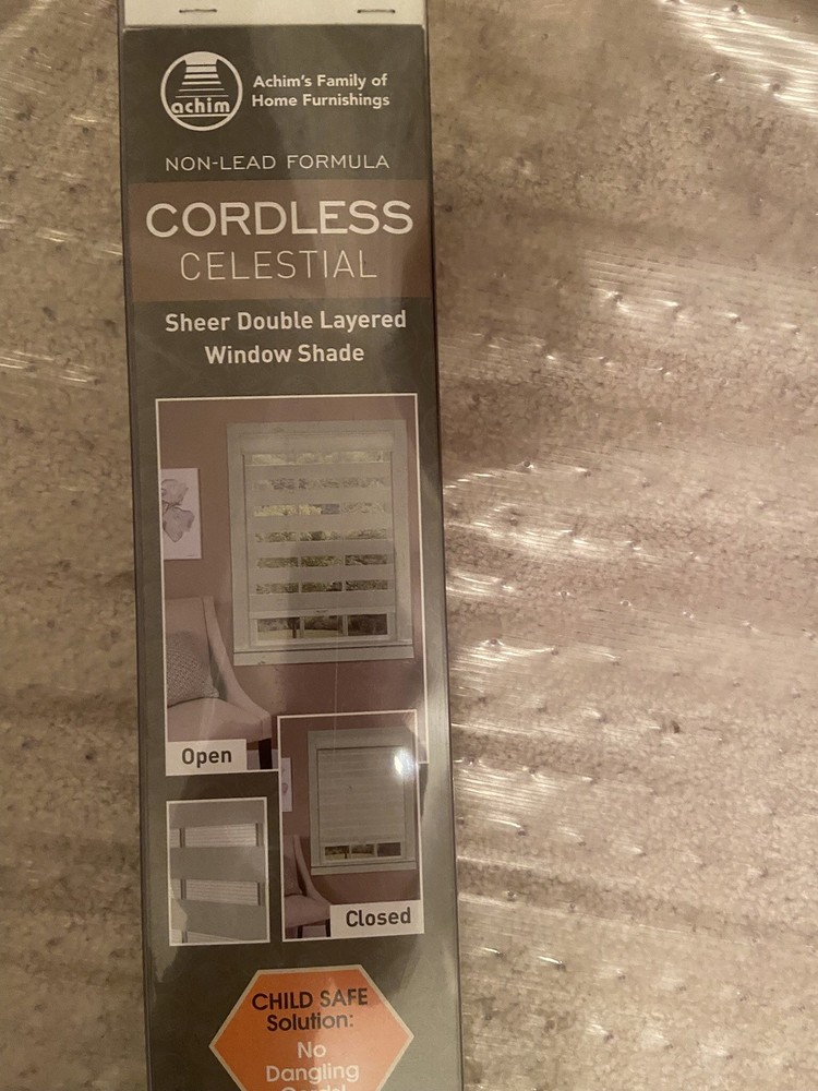 35x72 Celestial Cordless Sheer Doubled Layered Window Shade