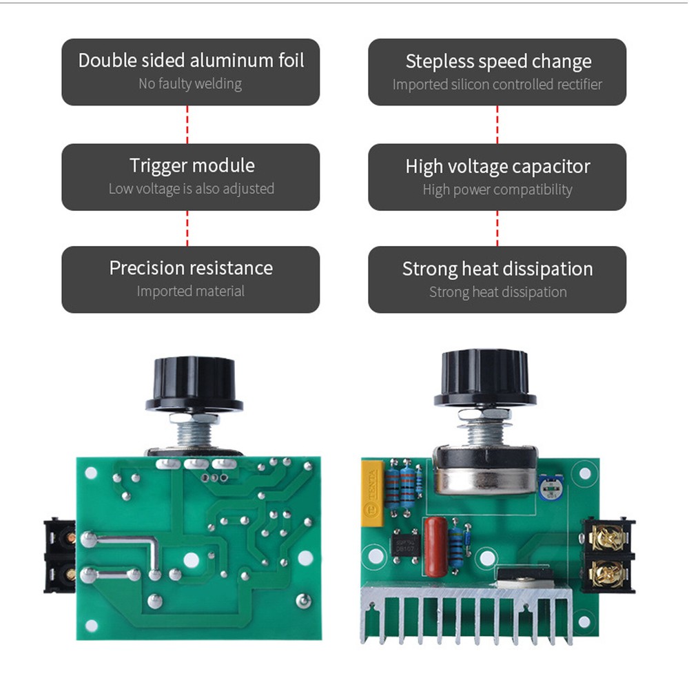 Electric Motor Variable Speed Controller - 120V~220V 15A 4000W AC Motor Speed
