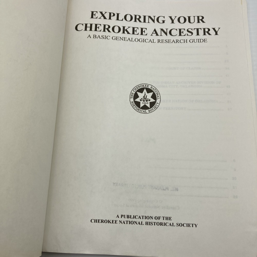 Exploring Your Cherokee Ancestry Basic Genealogical Research Guide Mooney 1990