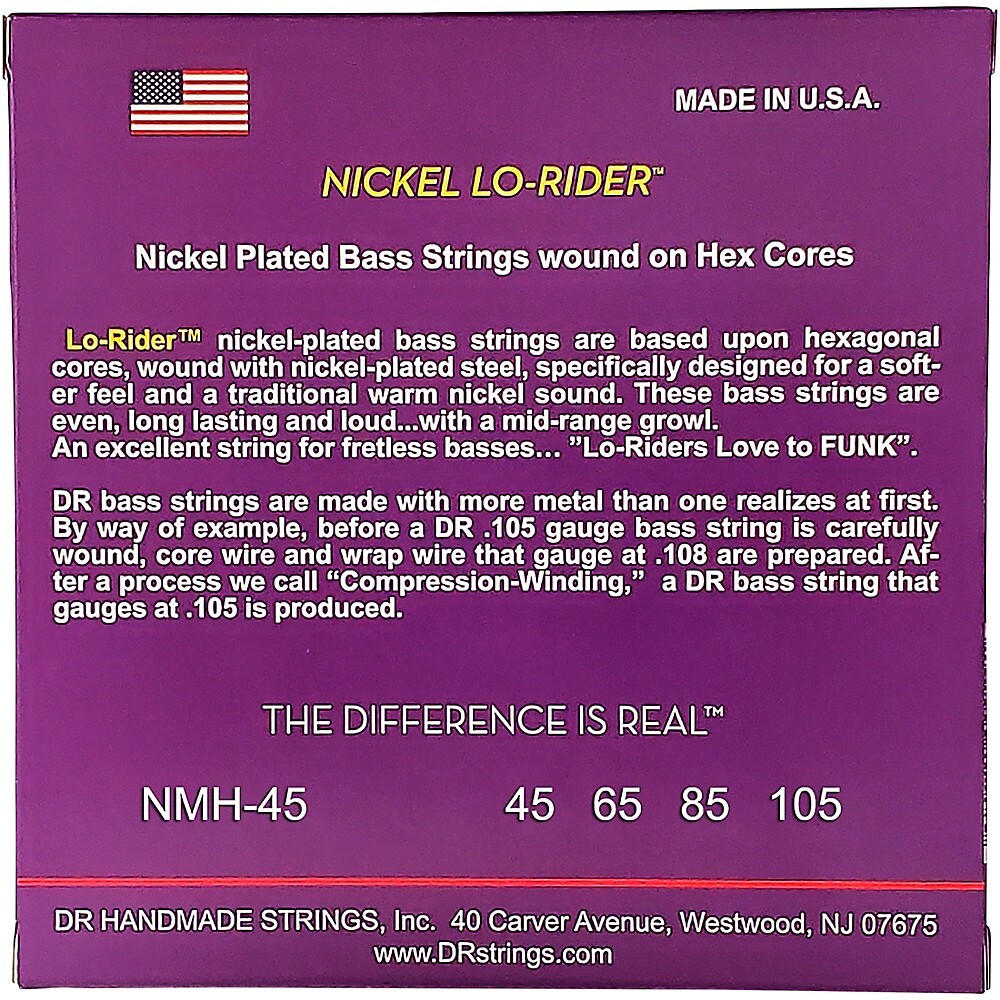 DR Strings Nickel Medium Lo-Riders 4-String Bass Strings
