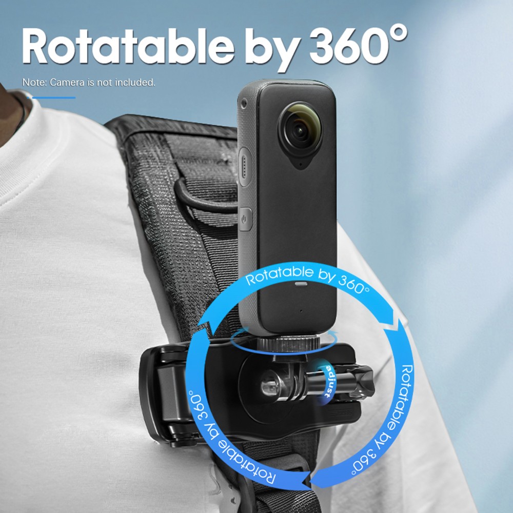Backpack Camera Mount Strap Clip Mount Quick Release 360°Rotatable With