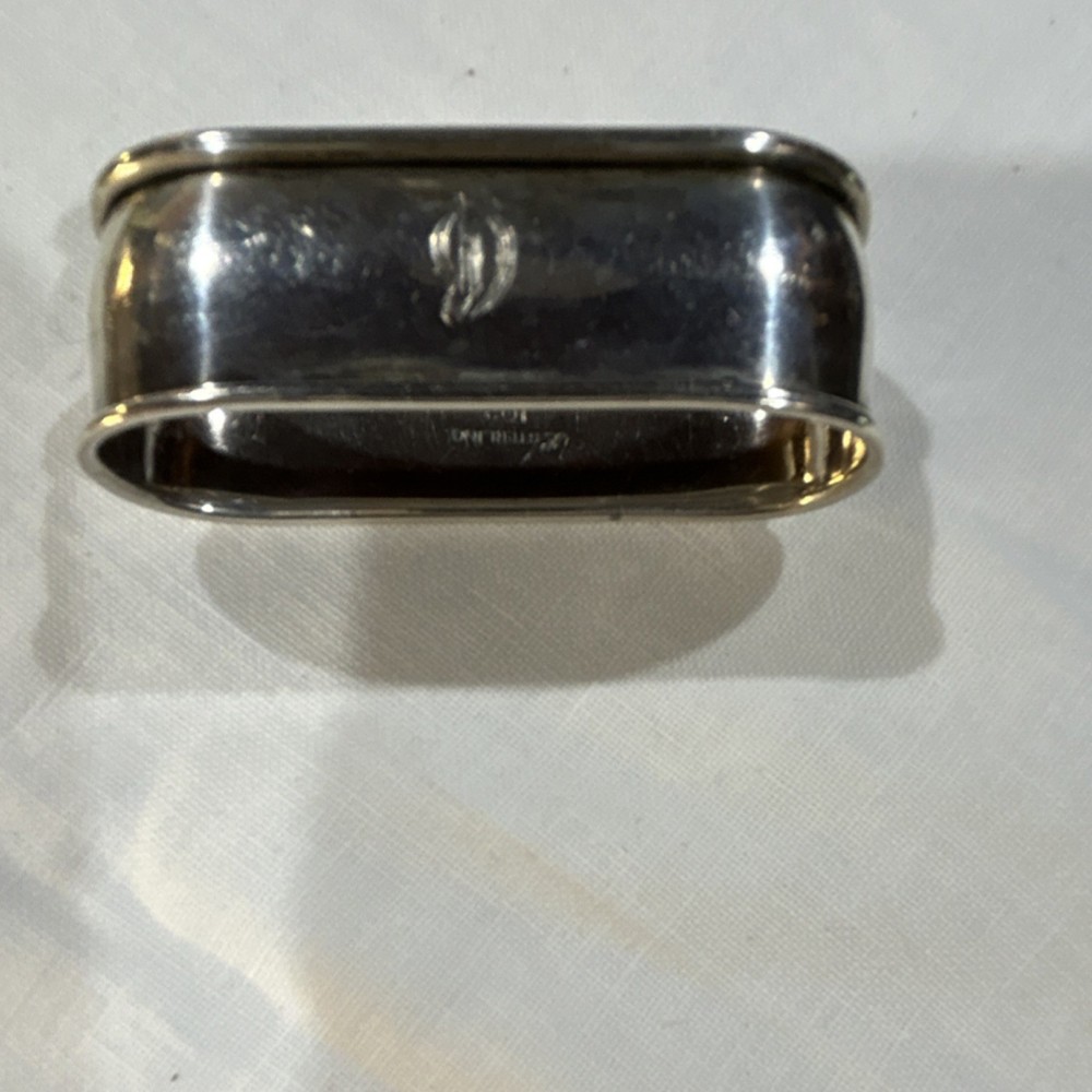 Sterling silver monogram D napkin ring