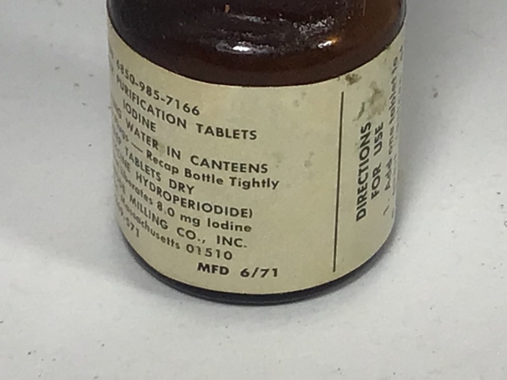 Original Vietnam 1971 GI Issue Water Purification Tablets