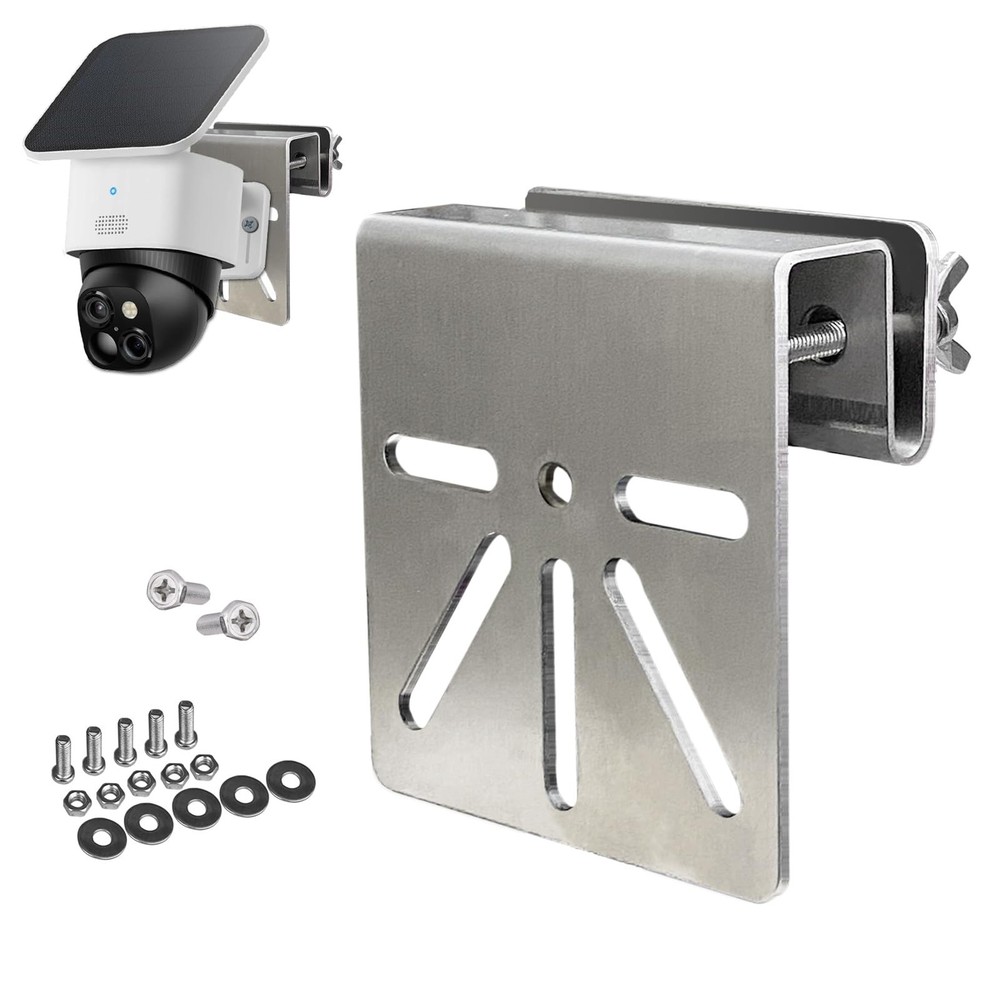 WiTi Gutter Mount Stainless Steel Bracket for Eufy Security SoloCam Silver