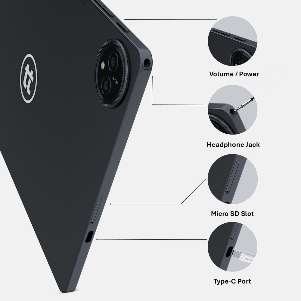 tabtoday 11 inch Tablet, Android 14, Octa-Core Processor 128GB ROM, WiFi - Black