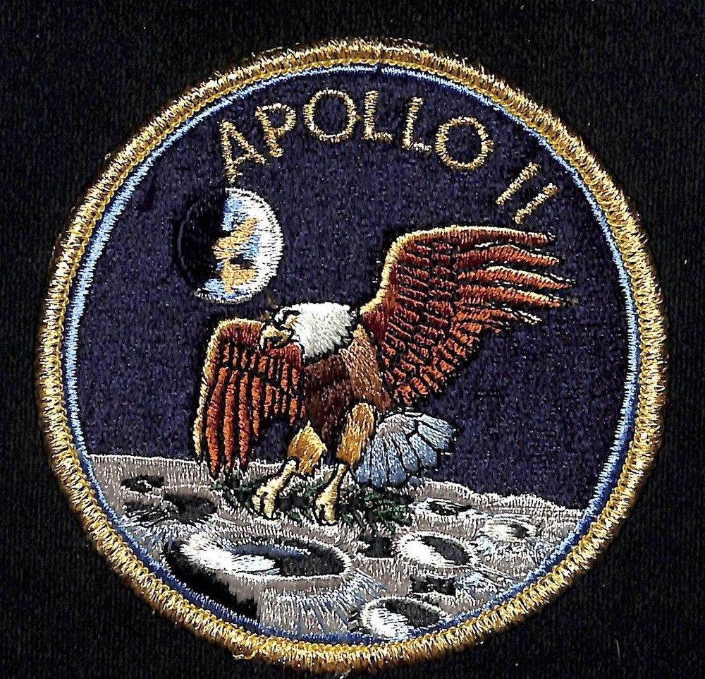 Apollo II Embroidered Patch w/Glitter Thread Text & Border 4" VGC