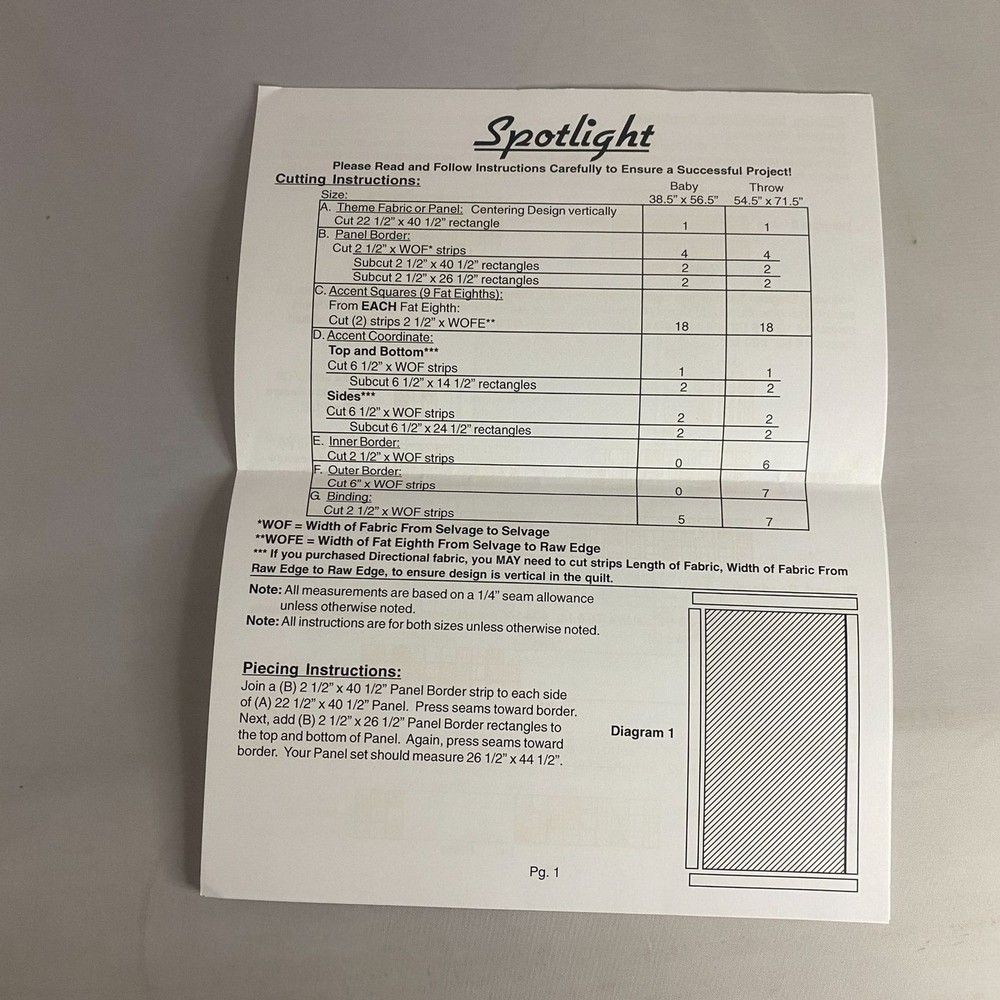 #8069 Mountainpeek Creations "Spotlight" Baby or Throw Sewing Pattern