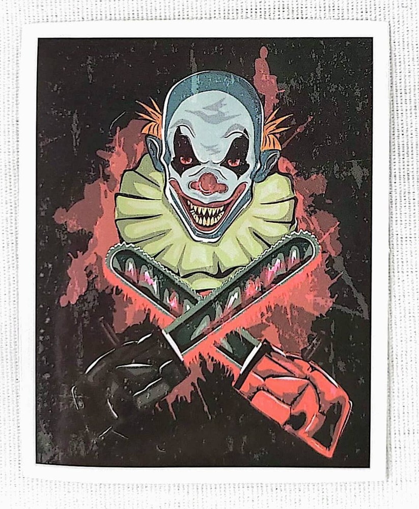 Evil Clown with Chainsaws Horror Waterproof Vinyl Sticker