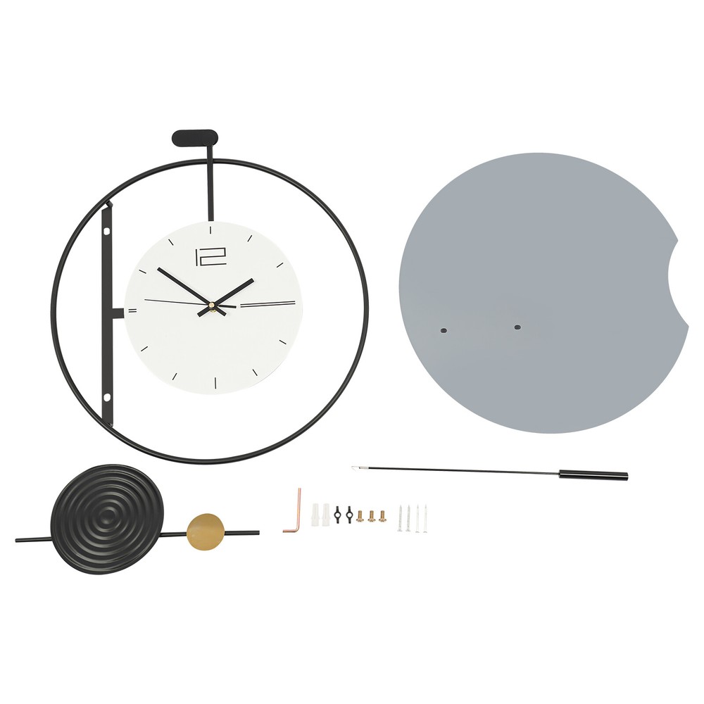 Modern Wall Clock, Wall Clock with Pendulum, Large Modern Wall Clock