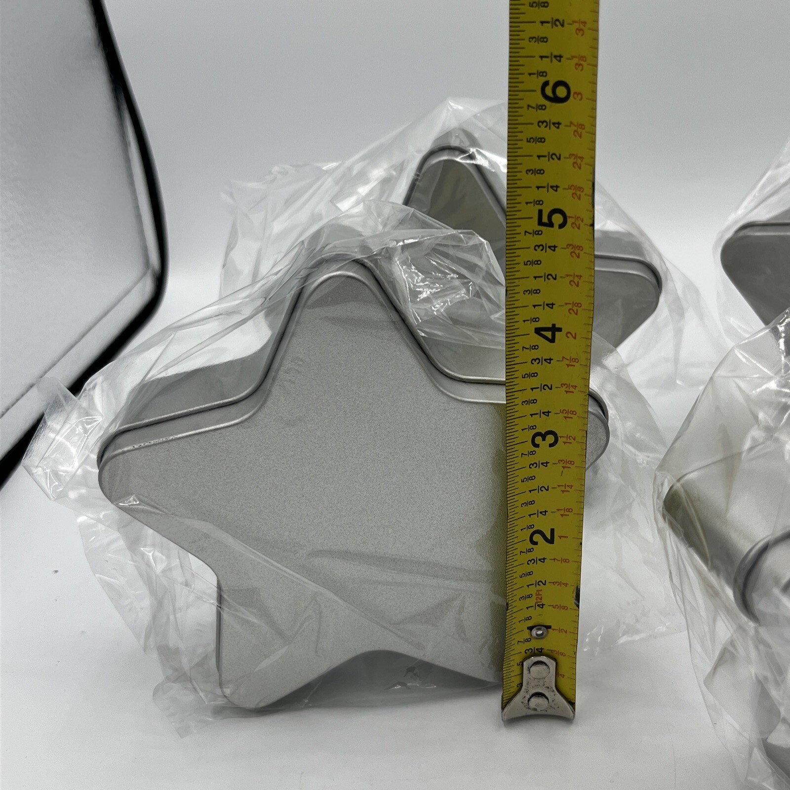 10 oz Candle Tins 4-Pack New Silver Stars With Lids. Free Ship