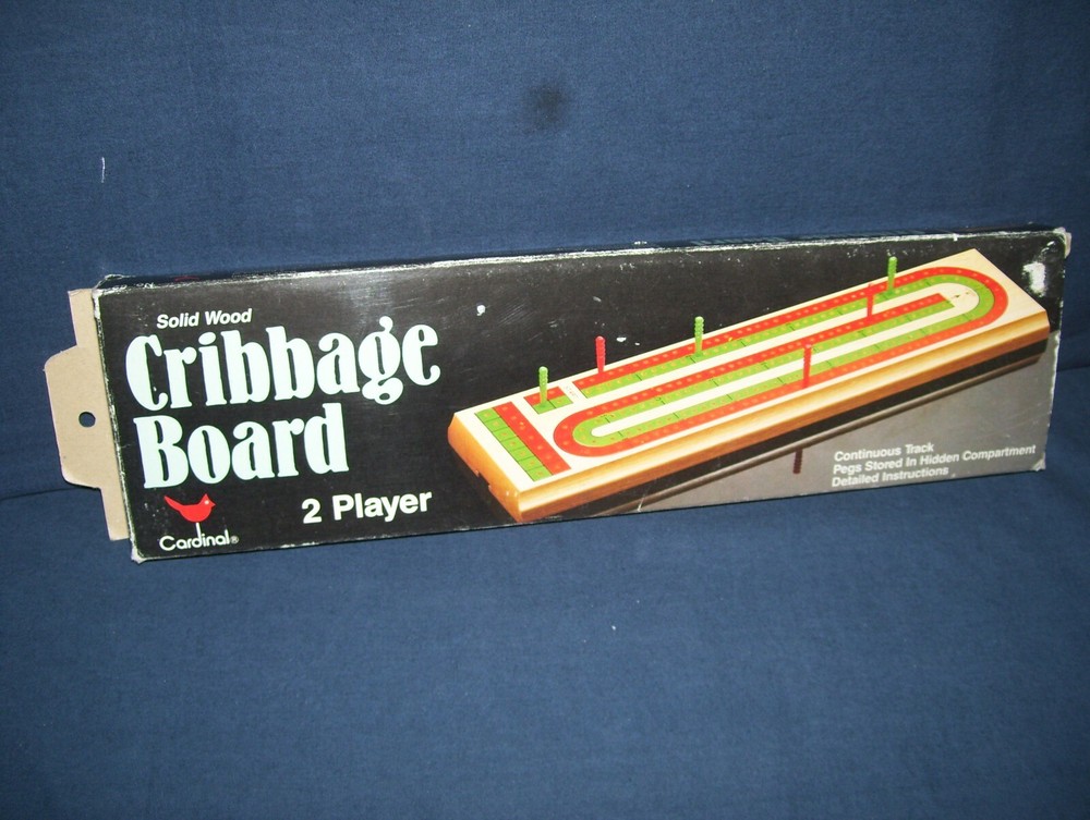 Vintage Cribbage Board Cardinal Solid Wood No. 62