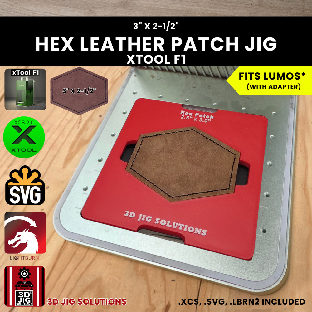xTool F1 Hex Leather Hat Patch Jig | Laser Engraving Template