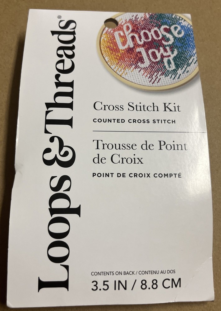 Loops & Threads Cross Stitch Kit "Choose Joy”