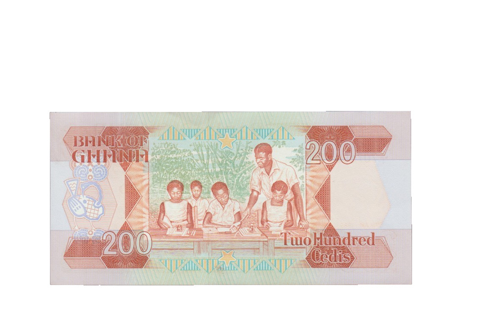GHANA 1989 200 CEDIS BANKNOTE P27b UNCIRCULATED