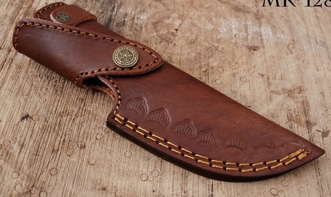 GENUINE LEATHER HANDMADE KNIFE SHEATH FIXED BLADE KNIFE HOLSTER