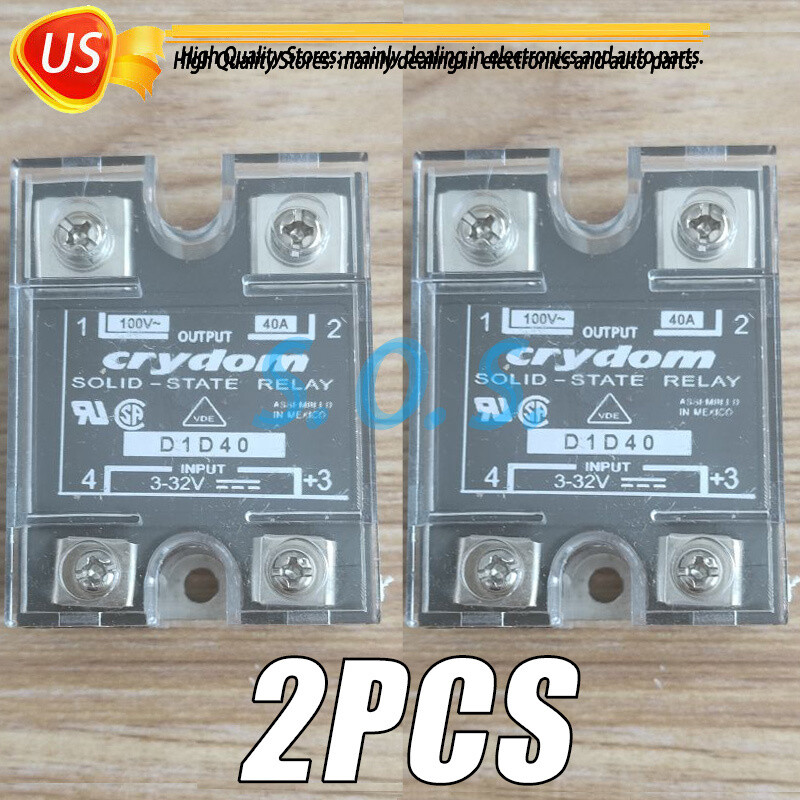 2 PACK For Crydom D1D40 Solid State Relay Module Supply 3-32V 40A Free Shipping
