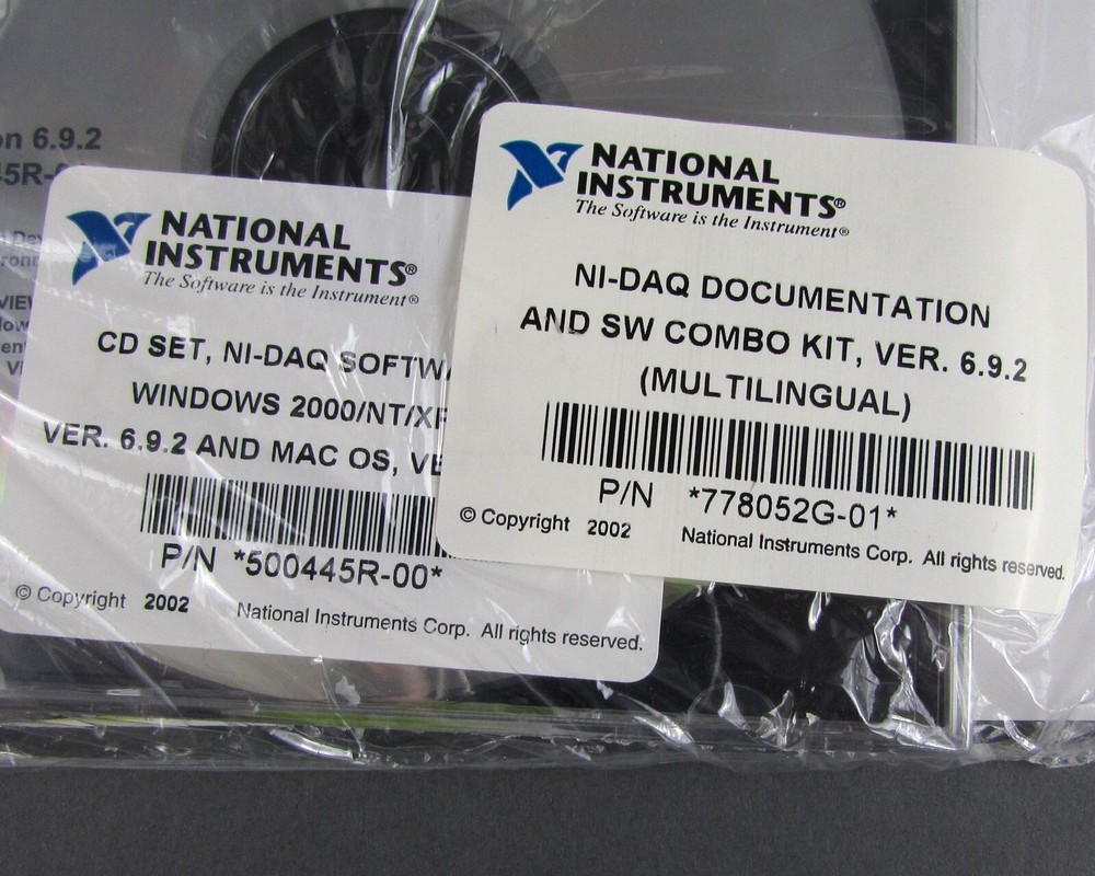 NI 778052G-01 NI-DAQ Documentation & SW Combo Kit - Version 6.9.2 (Multilingual)