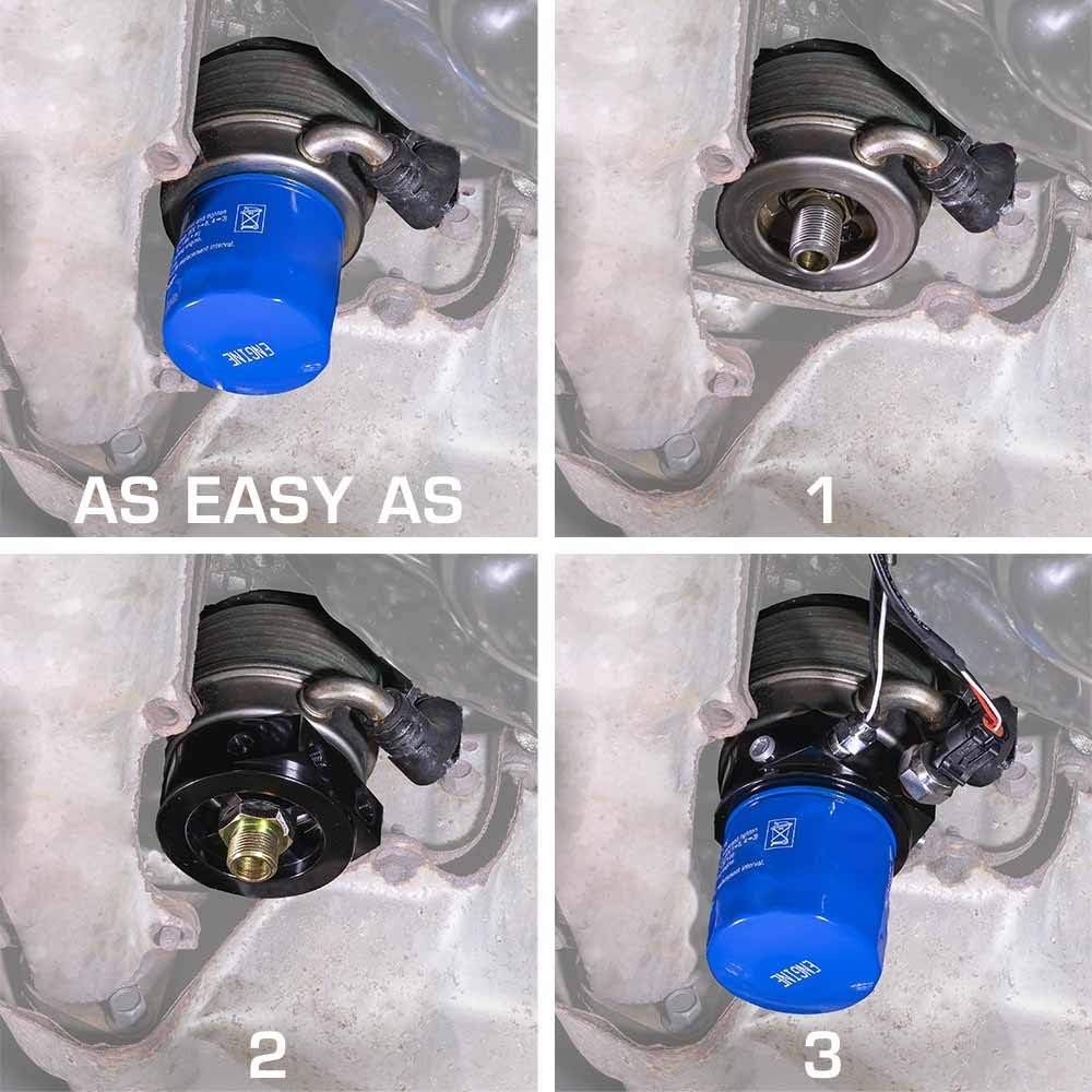 GlowShift Oil Filter Sandwich Plate Thread Adapter - 20mm x 1.5 -...