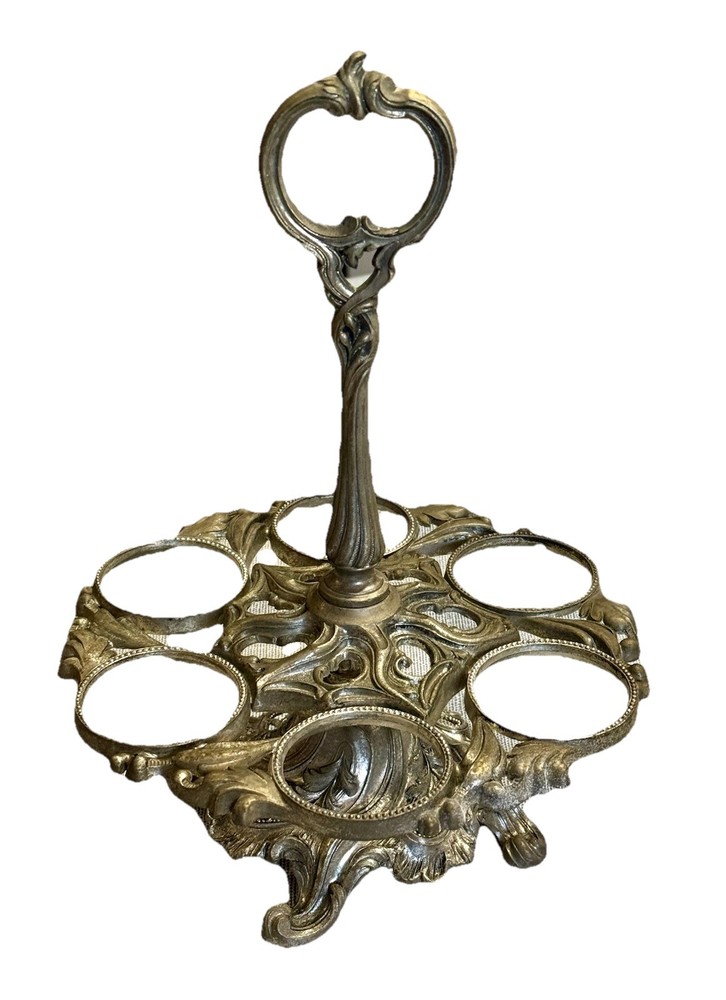 Vintage Silver 6 Piece Caster Set Frame